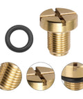 Solid Gear Car Radiator Coolant Expansion Tank Bleeder Screw With Tough Rubber O Ring Seal And Heat Resistant Copper Build For Hassle Free BMW X3 X5 325i Engine Cooling Fix Up showing copper bleeder screw with rubber ring.