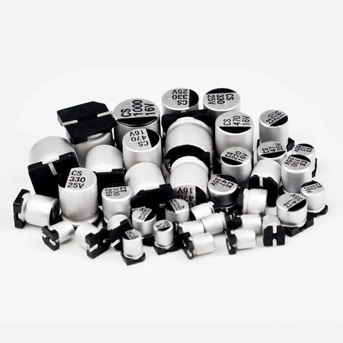180 Piece SMD Aluminum Electrolytic Capacitors Assortment Kit With 10 Values From 1uF To 1000uF, Tolerance 20 Percent, Rated Voltage 16V 25V 35V