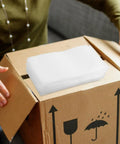 200 Pcs Foam Wrap Pouches For Shipping And Packing, Cushioned EPE Foam Bags on a cardboard box for mailing parcels and dish protection