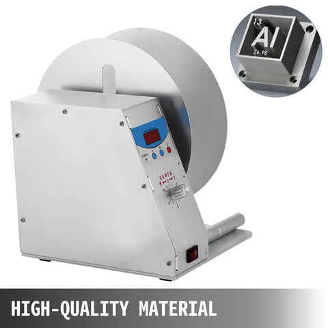 Heavy Duty Automatic Label Rewinder Machine Electric Speed Adjustable 0 To 50 Rpm Digital Tag Counter for DIY crafting with wide roll.