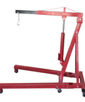 Heavy Duty Folding Engine Hoist And Cherry Picker Garage Workhorse Crushing Heavy Loads With Smooth Hydraulic Lifts and Swivel Casters.