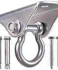 Stainless Steel Heavy Duty Ceiling Mount Swing Hanger With 1600 Pound Capacity For Swing Seats Yoga Heavy Bags Porch Swings And Hanging Chairs Includes Two Screws And Two Expansion Bolts package