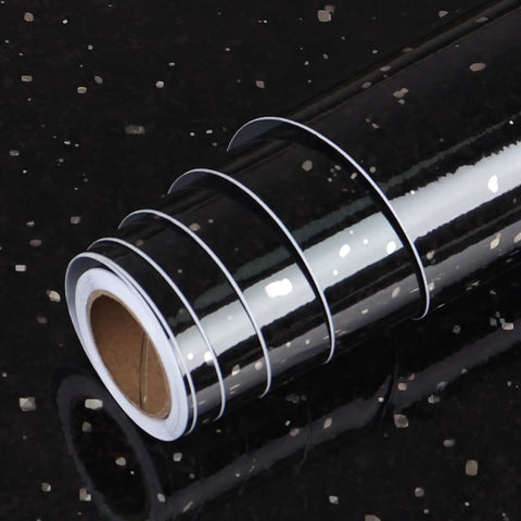 Roll of Budget Friendly Black Granite Countertop Contact Paper Peel And Stick Self Adhesive Vinyl Wrap