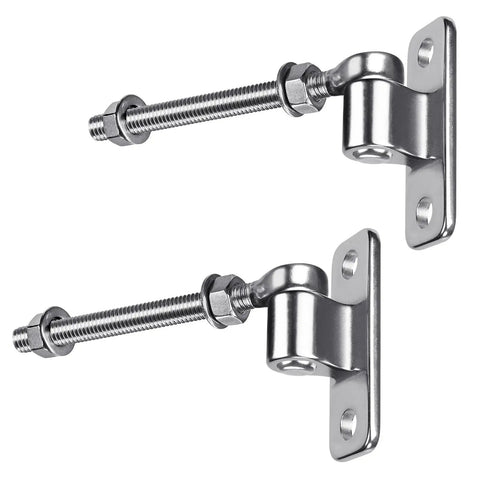 Hecka Sturdy 10 Inch J Bolt Gate Hinges Wall Mount Two Pack in stainless steel, showcasing durable design for heavy gates.