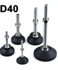 No Hassle Adjustable Furniture Leveling Feet 8 Piece Swivel Glides Keep Your Home Completely Flat On Tricky Floors Heavy Duty Nylon Wheels Built Tough With Carbon Steel Body, five varying sizes with stainless steel rods.