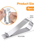 Six Pack Stainless Steel Clips With 3M Adhesive For Sun Visor Mounting A Dope DIY Car Photo Frame Display Kit, clip size details