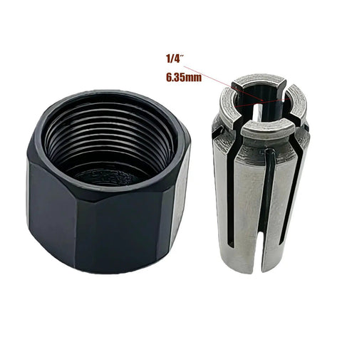Replacement Collet Nut For Quarter Inch Collets And Router Systems Fits 2485-20 2486-20 48-66-2485 48-66-2486, showing 1/4 inch size.