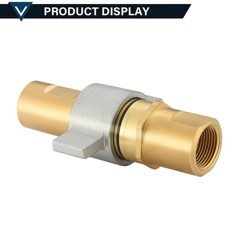 Solimeta 1-inch NPT wet-line hydraulic quick disconnect coupling with brass body and silver sleeve