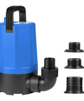 Beefed Up 1 HP Submersible Sump Pump With 4500 GPH Flow, blue thermoplastic electric water transfer pump for versatile use