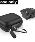 Mini Carry Case For Bluetooth Pro OBDII OBD2 Scan Tool Monitor with zipper and carabiner, black case shown.