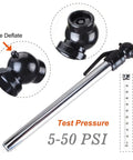 Tire deflator gauge from 20-Piece Pro Grade Air Compressor Accessory Kit With 50 Foot Hybrid Hose, showing 5-50 PSI range.
