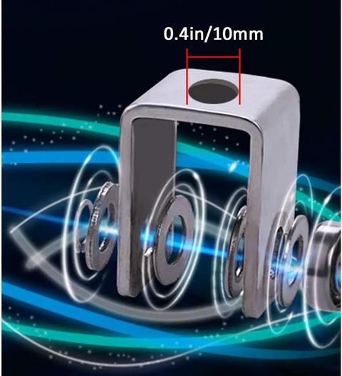 Heavy Duty V Groove Caster Wheel, Rigid 304 Stainless Steel Pulley Sheave, 0.4in size for industrial carts and gate frames.