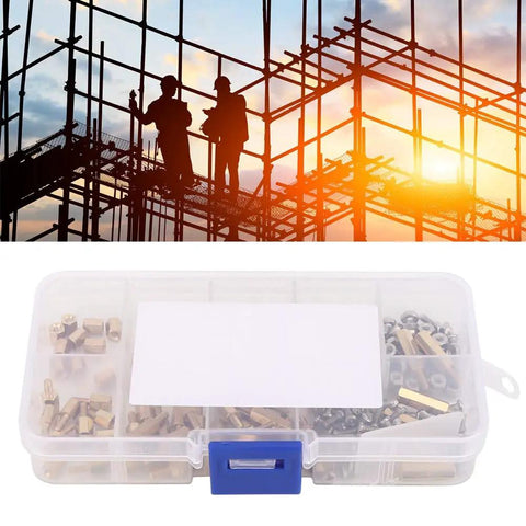 Brass Spacer Kit For Electronics And 3D Printer Mounts, 180-Piece M2.5 Hardware Set in plastic organizer box