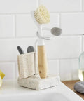 Heavy Granite Base Kitchen Sink Caddy With One Handed Grab And Go Quick Dry Sponge And Brush Holder Eco Friendly Handmade