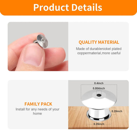 Hella Secure 30 Pack Locking Pin Backs For Sewing Needles, Nickel Plated Copper Clasp Keepers With Spring Loaded Snap, detailed view of clasp in hand.