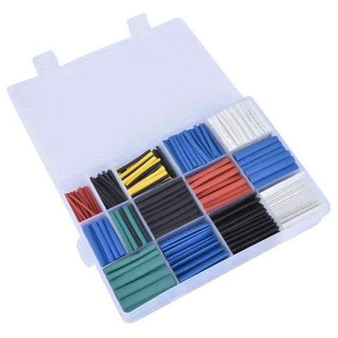 Awesome 670 Piece Assorted Heat Shrink Tubing Kit For Heavy Duty Electrical Insulation And Waterproof Cable Bundling In Multicolor Polyolefin Material Perfect For DIY Repair Projects And RC Drones By Professionals, open case