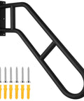 Heavy Duty Wall Mounted Grab Bar For Outdoor Steps No Sweat Assembly Non Slip Safety Railing with hardware kit.