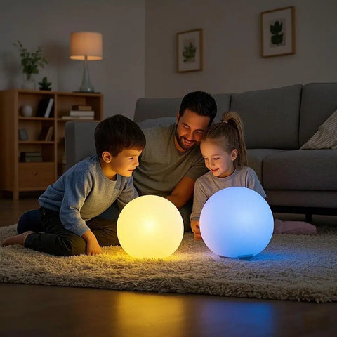 Rad 12 Inch RGB LED Ball Light With Remote Dimmable Mood Lighting 16 Color RGBW Options 8 Brightness Levels And 4 Transition Effects For Home Kids Room Bedroom Bar Patio Pool Party Decor