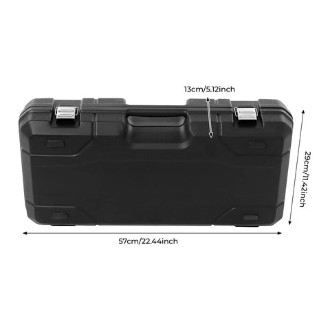 Vonz0er 2300W Electric Pipe Threader Kit With 6 Dies carrying case dimensions 57cm x 29cm x 13cm, sturdy black design.