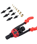 Beefy Rivet Nut Tool Kit With Interchangeable Mandrels And Durable Storage Box for metal and plastic sheets with red handles