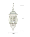 Three Light Outdoor Hanging Lantern In White Finish With Clear Beveled Glass 20 Inch Die Cast Aluminum Fixture Damp Location Rated