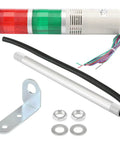 24V AC Industrial Signal Light Tower Kit With Red And Green LED Alarm Lights Sound 3W Plastic Housing components displayed