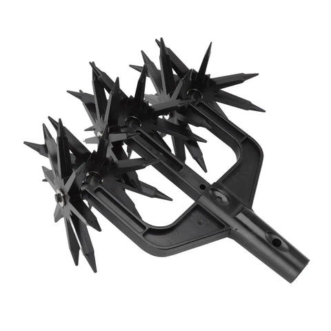 2 In 1 Garden Soil Scarifier And Till Tool With Long Spikes For Deep Plowing And Aeration, rotary tiller attachment close-up