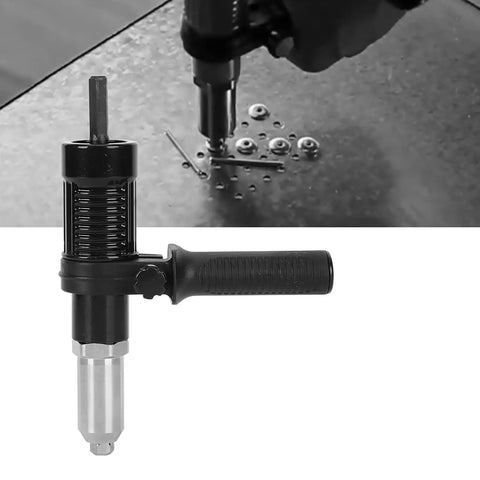 Car Rivet Adapter Kit Alloy Steel Head with Vertical Handle Quick Drill Conversion Turns Power Drill Into Riveting Pro 173x35mm