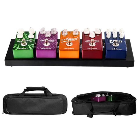 Compact 15.7 By 4.9 Inch Guitar Pedal Board With Carry Bag, Built Tough Steel, Fits 4-5 Pedals, 8-Degree Tilt For Easy Stompin