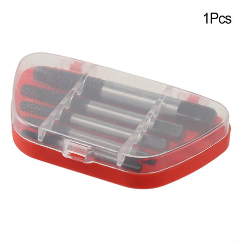 Pro 5-Piece Screw Extractor Set For Tough Jobs Pulling Stripped Bolts And Nuts Easy With Hardened Carbon Steel Reverse Drill Bits In Sturdy Case 3mm To 18mm Fit 1Pcs case
