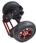 Electric Skateboard Motor Mount Kit With Bracket And Protective Bar Cover showcasing wheels and motor setup.