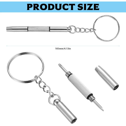 Six Piece Eyeglass Screwdriver Kit 3 In 1 Multifunction Eyeglasses Repair Tool Set With Keychain Case For Tiny Mini Glasses