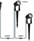 Low Voltage Outdoor Landscape Lighting 4 Pack IP65 Waterproof Path Lights dimensions and setup with plug and wires
