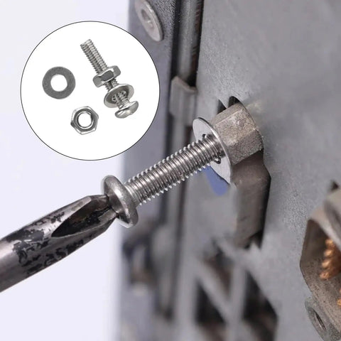Dope 320 Piece 3Mm Stainless Steel Hex Socket Screw Kit With Five Lengths 6Mm 8Mm 12Mm 16Mm 20Mm Plus 100 Nuts And 120 Washers Premium 304 Stainless Fasteners For DIY Projects And Repairs, screw installed with washer and nut