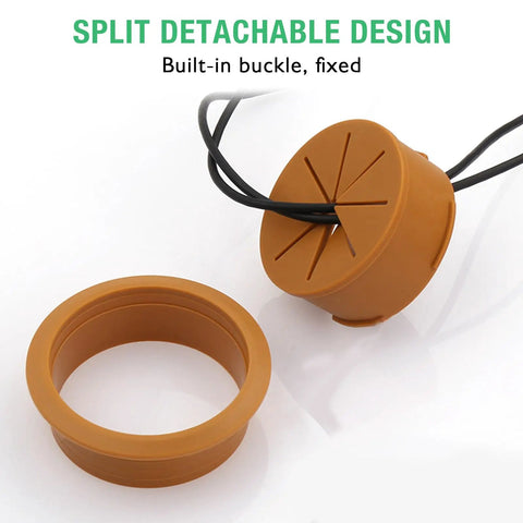 Top Tier White Desk Grommet 2 Pack No Fuss Cable Hole Cover For Office Setup 2 Inch Cord Organizer, brown rubber design.