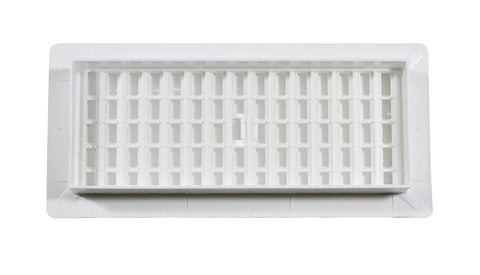 4 Inch By 10 Inch Plastic Floor Register White With Durable Lattice Design, Easy Install Vent Cover For Home Heating