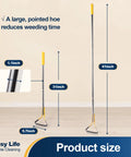 Product dimensions of Adjustable 61 Inch Long Handle Stainless Steel Garden Hoe For Weeding Grass Roots Cutting Soil Loosening Ditching And Sowing Heavy Duty Ergonomic Comfort For Tall Gardeners No Bend