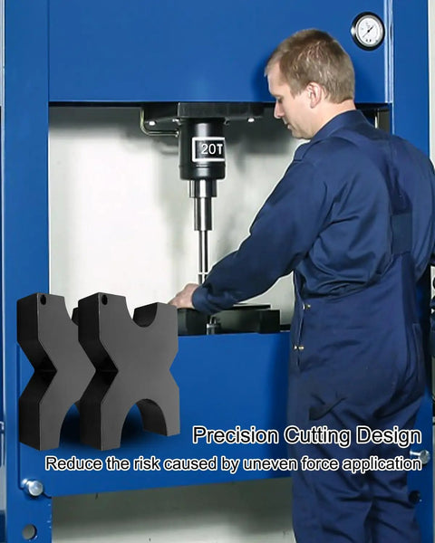 1 Pair Arbor Press Plate for 20 Ton Shop Press With AR400F Steel Construction, H Frame Thickened Hydraulic Plate, 4 Notches, 1 In By 5 In By 5 In