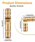 25 Pieces Brass Barrel Hinges For Wooden Boxes And Jewelry Boxes Concealed Hidden Cylindrical Hinges 2x0.4 Cm Dimensions