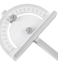 TRUTOPWAY miter angle measuring tool, front view, aluminum protractor with ruler