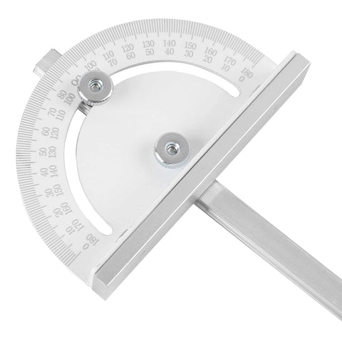 TRUTOPWAY miter angle measuring tool, front view, aluminum protractor with ruler