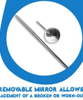 Stainless Steel Dental Mirror 6.5 Inch With Handle, Handy Dental Inspection Tool for Teeth Cleaning and Plaque Check, Eyelash Extensions and Makeup Inspection Mirror, Do It All Precision Mirror for Home Clinic Auto Interior, stainless steel mirror with removable head