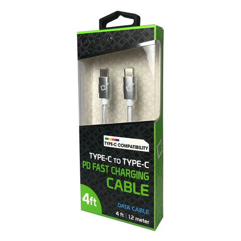 Dual USB C PD 60W Fast Charging Cable With 5Gbps Data Transfer For Power Delivery High Capacity Charging For Mobile Devices Tablets And More Black Ultra Durable Braided Cable, 4 ft box