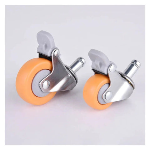 Heavy Duty Nylon Swivel Caster Set For Furniture And Shopping Carts, Smooth Rolling Rubber Wheel Trolleys, 1 inch stem