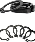 External Retaining Rings Kit With 200 Pcs C Clips, 10 To 14 Mm Sizes, 65Mn Steel, Black Plated Circlips For Axles And Shafts