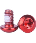 Close-up of Red Torx M5x9mm Bike Disc Brake Rotor Bolts Set Of 12 Stainless Steel Torx T25 Drive Corrosion Resistant Screws