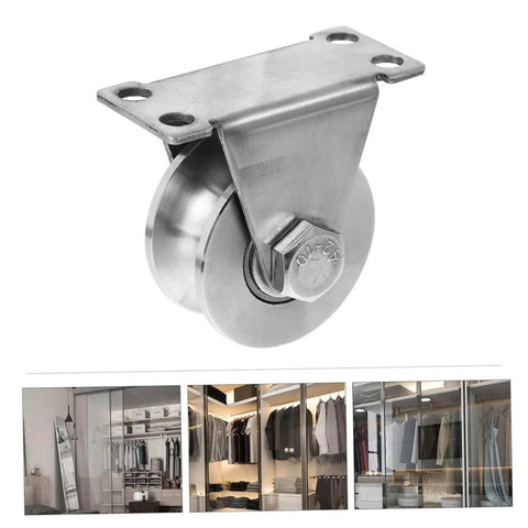 Two Pack Stainless Steel U Groove Pulley Track Roller With Double Bearings, Heavy Duty Sliding Door Hardware for easy install
