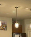 2 Pack Crystal Pendant Lights For Kitchen Island And Bar Dope Brushed Bronze Finish With Metal Shade And Crystal Plate Adjustable Hanging Lighting