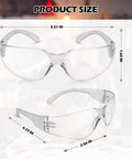 Rock Solid Bulk Safety Glasses Clear Protective Eyewear For Job Sites And Labs Work Ready Lightweight Crew Packs size dimensions 5.51 in x 1.65 in and 4.72 in x 2.56 in