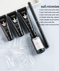 Poly Extension Gel Nail Kit With Slip Solution And Dual Builder Forms For A Home Mani, Includes Three 15ml Gels In Clear White Pink